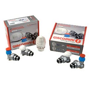 KIT GIACOMINI R470A: ventil + detentor + cap termostatic + 2 buc  racorduri 1/2" x 16 x 15 mm