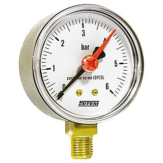 SITEM manometru cu racord inferior, Ø63 mm, 6 bar