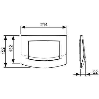 CLAPETĂ DE ACŢIONARE CULOARE CROMATĂ MAT, TECEAMBIA ÎNTR- O SINGURĂ TREAPTĂ, PENTRU SISTEME DE SPĂLARE TIP WC
