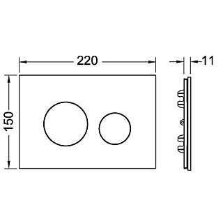 PLACĂ FRONTALĂ, INTERSCHIMBABILĂ MARO ÎNCHIS, ÎN DOUĂ TREPTE, PENTRU SISTEME DE SPĂLARE TIP WC PENTRU SISTEM MODULAR DE CLAPETE TECELOOP