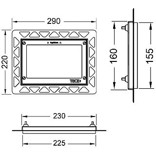 RAMĂ DE MONTAJ ALBĂ AFERENTĂ CLAPETELOR PENTRU SISTEME WC: TECELOOP, TECELOOP MODULAR ŞI TECESQUARE
