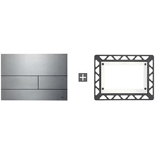 CLAPETĂ DE ACŢIONARE ÎN DOUĂ TREPTE, DIN OŢEL INOX MAT, TECESQUARE , PENTRU SISTEME DE SPĂLARE TIP WC