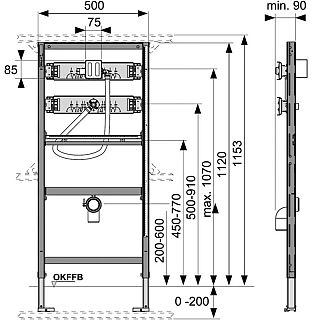MODUL ÎNCASTRABIL FRONTAL, PENTRU SISTEME DE SPĂLARE DE TIP URINAL, PREVAZUT CU MODUL DE SPĂLARE TECE